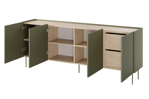 Four-Door Cabinet with Drawer Desin 220, olive/nagano oak