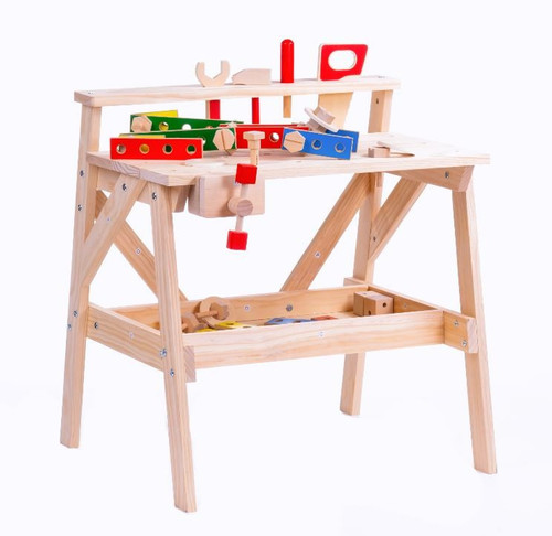 Wooden Workbench with Tools & Blocks 3+