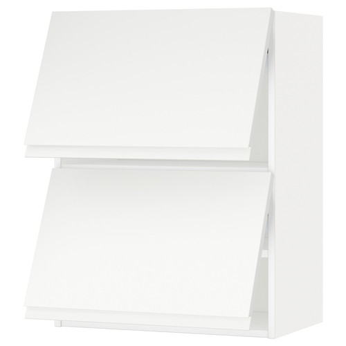 METOD Wall cab horizo 2 doors w push-open, white/Voxtorp matt white, 60x80 cm