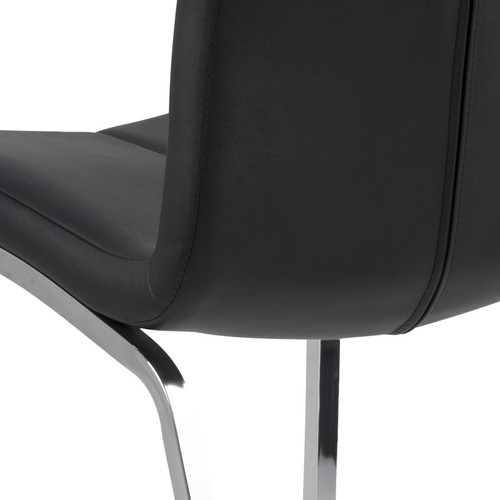 Chair Asama, black, chrome legs