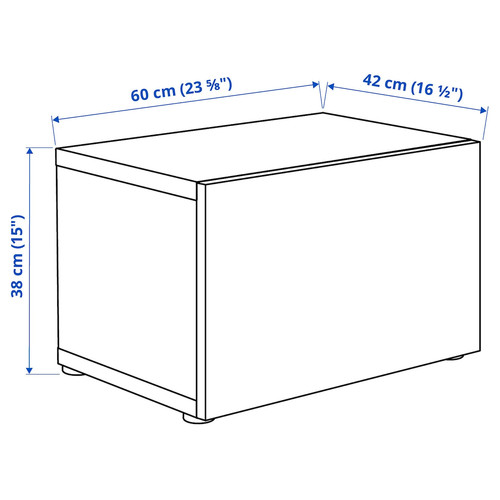 BESTÅ Wall-mounted cabinet combination, white/Hanviken, 60x42x38 cm