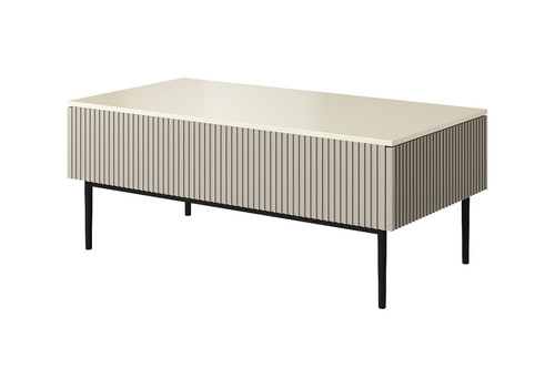Coffee Table with Drawers Nicole, cashmere/black legs