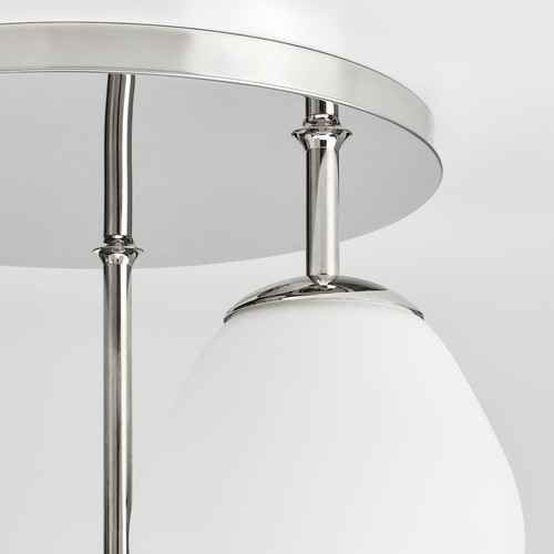 DEJSA Ceiling lamp with 3 lamps, chrome-plated, opal white glass