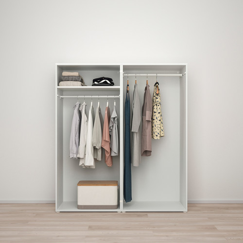 PLATSA Wardrobe with 4 doors, white/Fonnes white, 160x57x181 cm