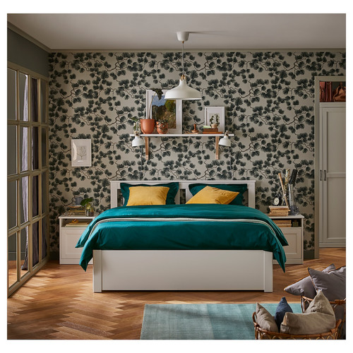 SONGESAND Bed frame, white, Lönset, 140x200 cm