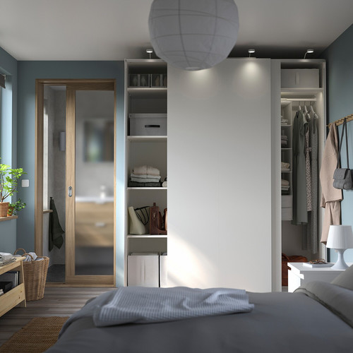 PAX / HASVIK Wardrobe, white/white, 200x66x236 cm