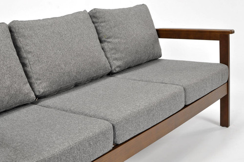 Outdoor Wooden 3-seat Sofa BELLA, brown/graphite