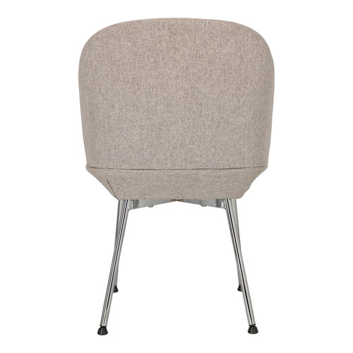 Upholstered Chair Cloe, light grey/chrome