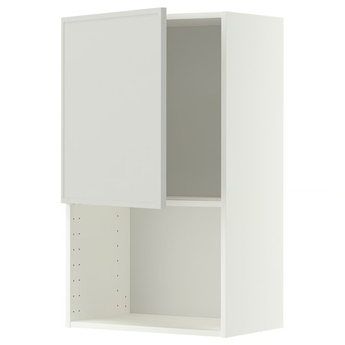 METOD Wall cabinet for microwave oven, white/Aspudden light grey, 60x100 cm