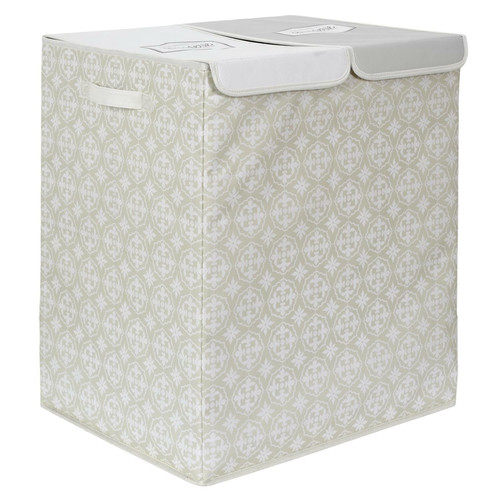Dual-Compartment Laundry Basket 50x41x57, grey