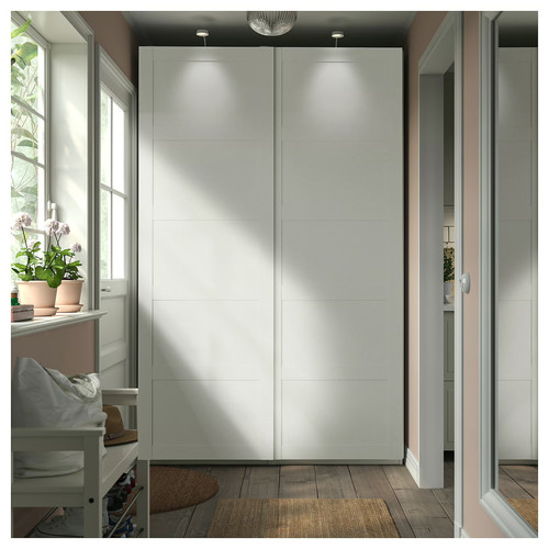 PAX / BERGSBO Wardrobe combination, white/white, 150x66x236 cm