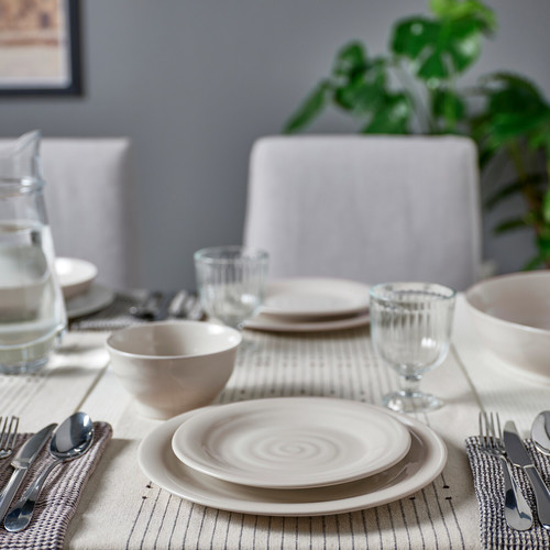 SANDSKÄDDA Side plate, light grey-beige, 20 cm, 4 pack