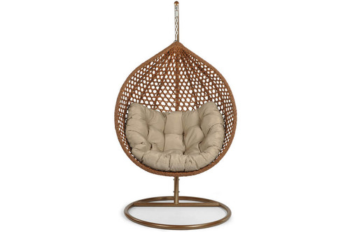 Hanging Cocoon Chair BALI LUX, in-/outdoor, brown