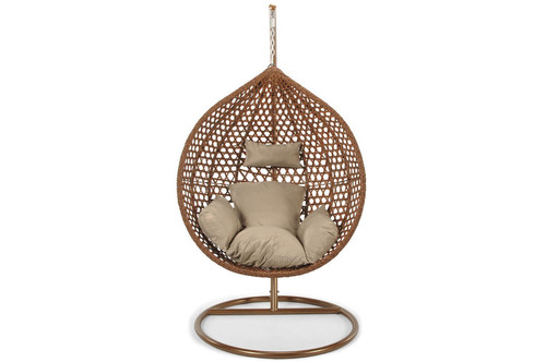 Hanging Cocoon Chair BALI, in-/outdoor, brown