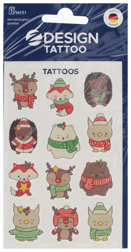 Christmas Animals Temporary Tattoos