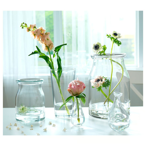 BEGÄRLIG Vase, clear glass, 29 cm