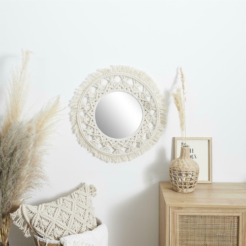 Mirror Macrama 55cm, beige