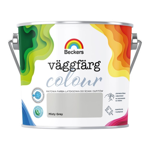 Beckers Matt Latex Paint Vaggfarg Colour 2.5l misty grey