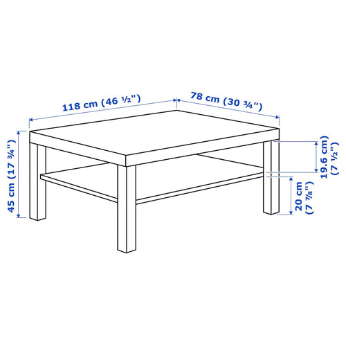 LACK Coffee table, white, 118x78 cm
