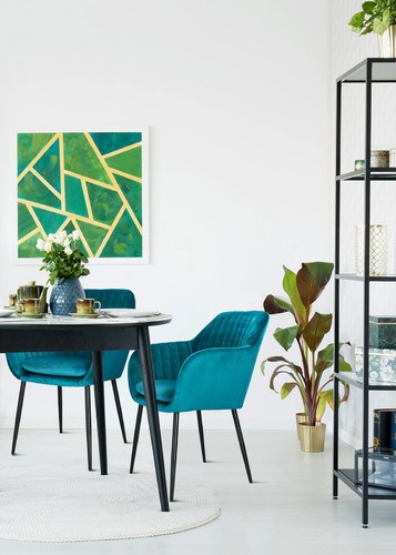 Upholstered Chair Emilia Velvet, bottle green/black