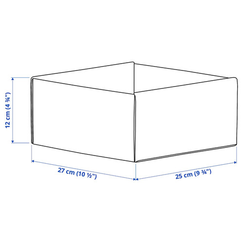 KOMPLEMENT Box, light gray, 25x27x12 cm, 2 pack