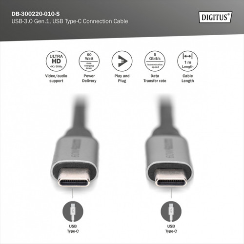 DIGITUS USB-3.0 Gen.1, USB Type-C connection cable