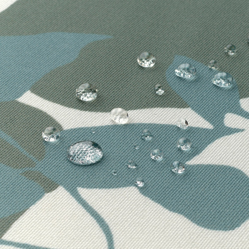 RINGBUK Tablecloth, white green/blue/leaves, 145x240 cm
