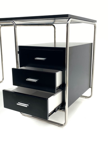 Desk with Drawers Thon, black