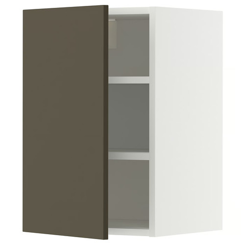 METOD Wall cabinet with shelves, white/Havstorp brown-beige, 40x60 cm