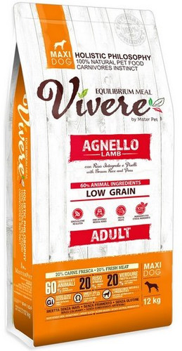 Vivere Dog Dry Food Low Grain Maxi Adult Lamb 12kg