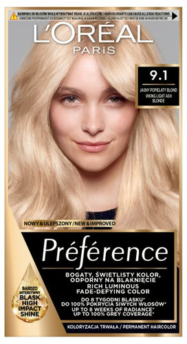 L'Oréal Hair Dye Préférence 9.1 Very Bright Grey Blonde