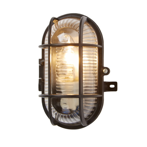 Ceiling Lamp Bulkhead Oval 1 x 60 W E27, black