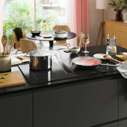 TÄCKNAN Ind hob/int extractor w recirc kit, IKEA 500/black