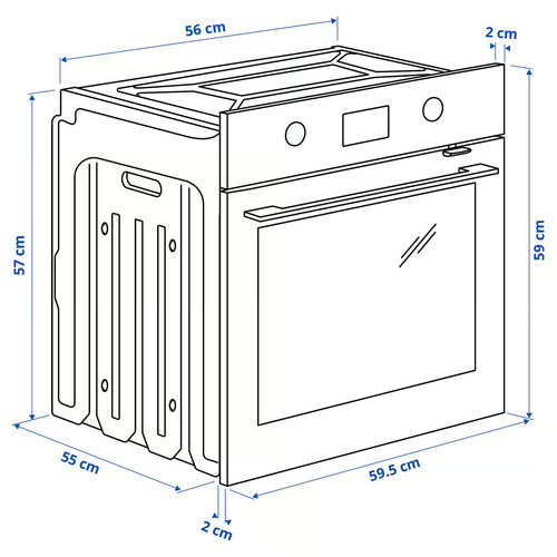 FRILLESBO True fan oven, pyrolytic added steam function/stainless steel colour IKEA 500