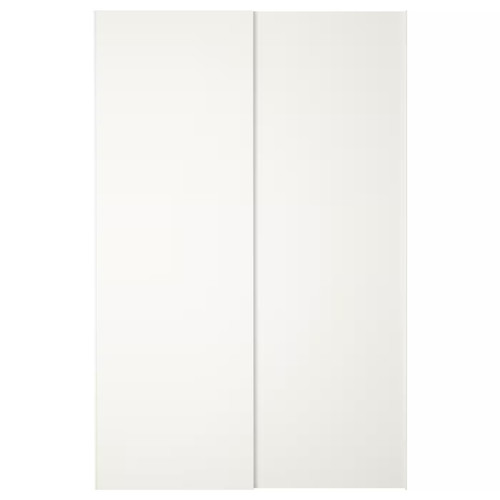 HASVIK Pair of sliding doors, white, 150x236 cm