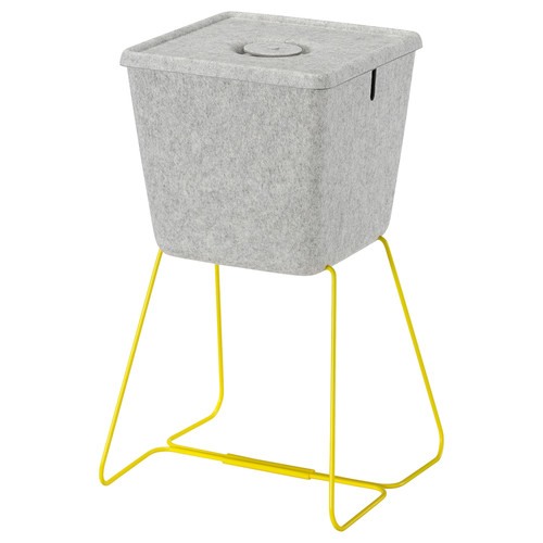 BRÄNNBOLL Basket, grey/yellow, 30x33x30 cm