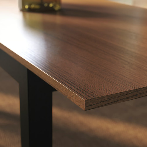 ÅLHULT Extendable table, black/brown, 120/170x80 cm