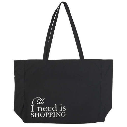 Shopper Bag All I Need Is Shopping, black