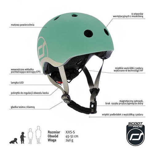 SCOOTANDRIDE Helmet for children XXS-S 1-5 years, Forest