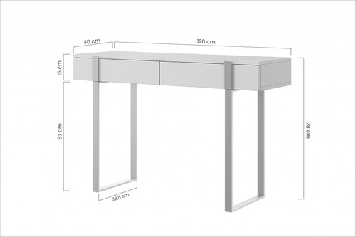 Modern Console Table Dresser Dressing Table Verica, biscuit oak/black legs