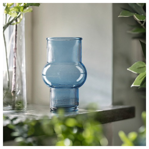 MYRMOSAIK Vase, blue, 17 cm