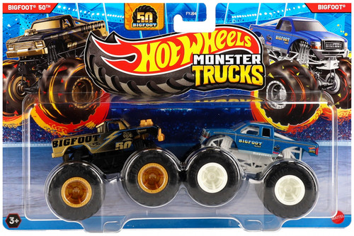 Hot Wheels Monster Trucks Vehicle 2-pack 1:64 FYJ64, 1pc, assorted colours, 3+