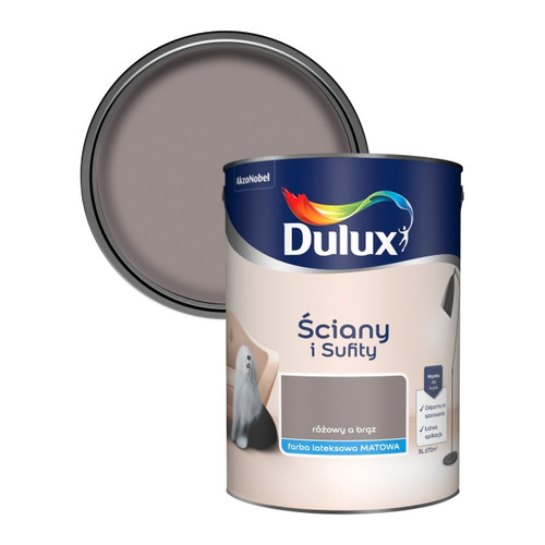 Dulux Walls & Ceilings Matt Latex Paint 5l pink yet brown