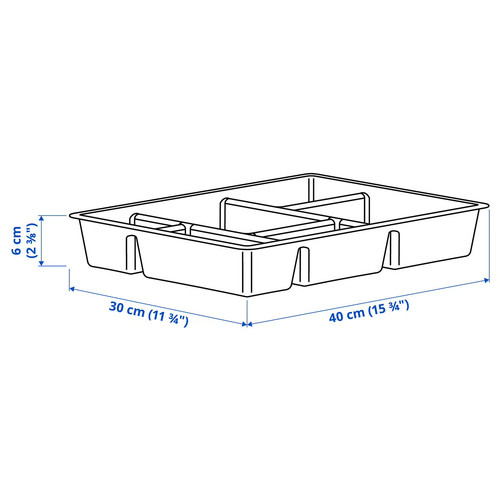 RAGGISAR Tray, dark grey, 40x30 cm