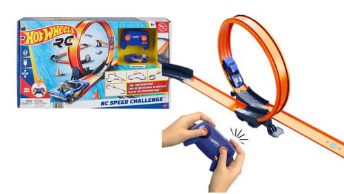 Hot Wheels RC Speed Challenge Track Set & Battery-Powered R/C Car 1:64 HXX45 5+
