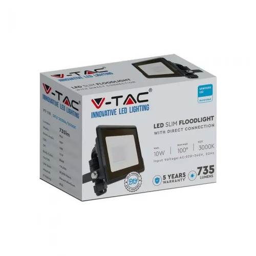 V-TAC Floodlight LED 10W 4000K 735lm, black