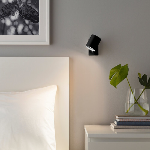 NYMÅNE Wall/reading lamp, wired-in inst, anthracite