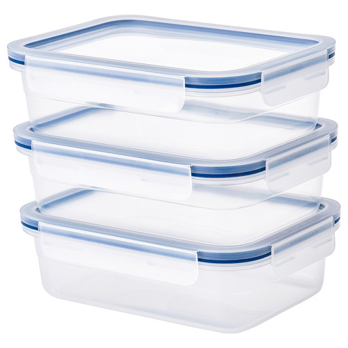 IKEA 365+ Food container with lid, rectangular/plastic, 1.0 l