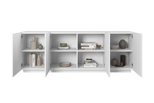Four-Door Cabinet 200 cm Asha, matt white