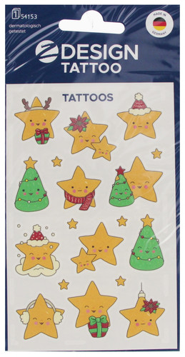 Christmas Stars Temporary Tattoos